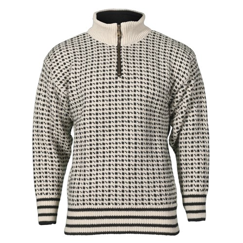 Islender sweater with zip - White